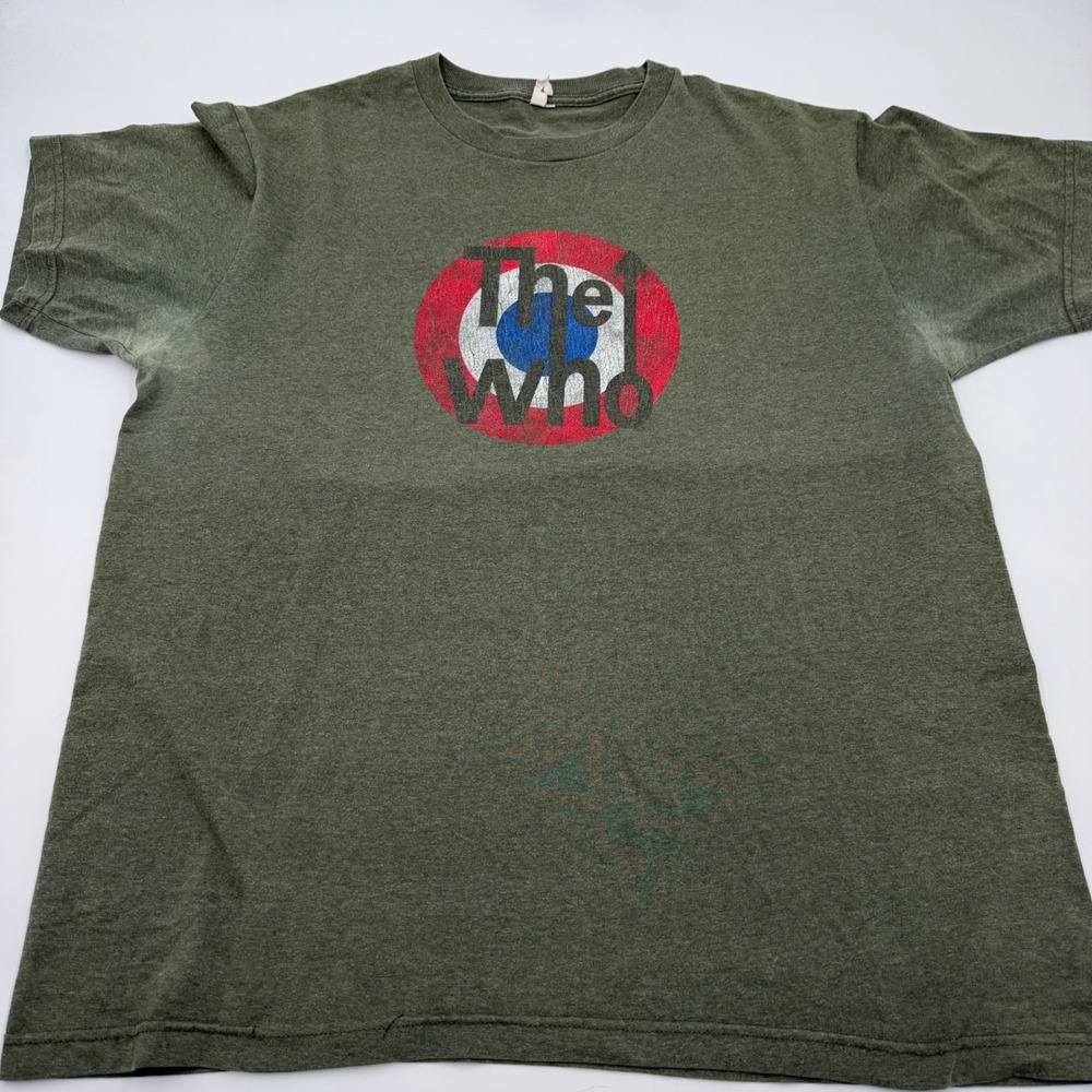 The Who Men Olive Green Heathered Graphic T-Shirt Target Logo Rock Band XL